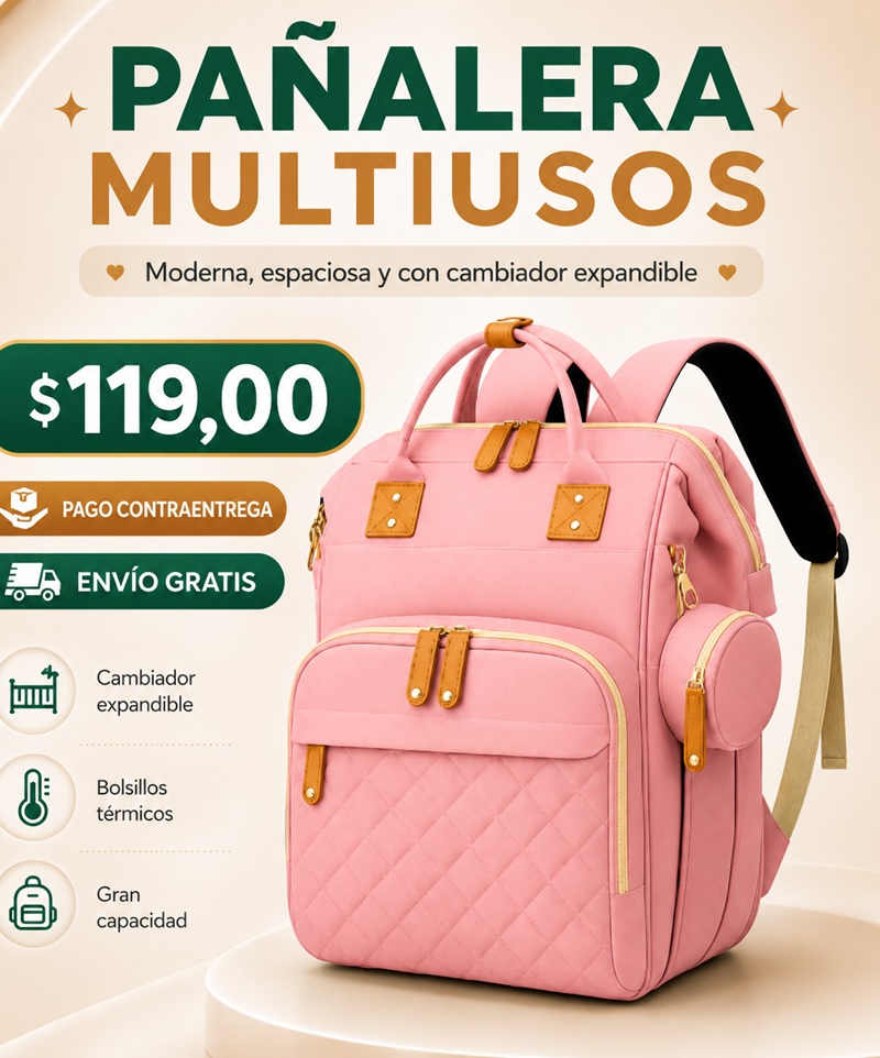 Bolso Pañalera Multiusos Con Cuna Portátil 💼👶